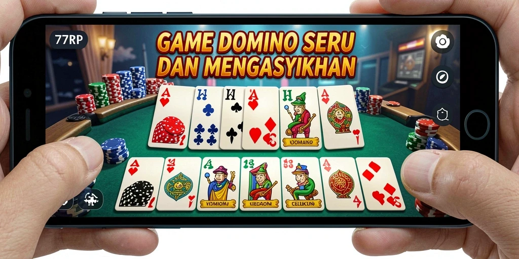 Screenshot gameplay 77RP menampilkan momen seru permainan Domino.