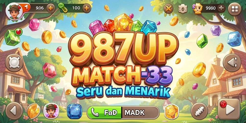 Mainkan 987UP dan nikmati aksi seru dalam permainan Match-3.