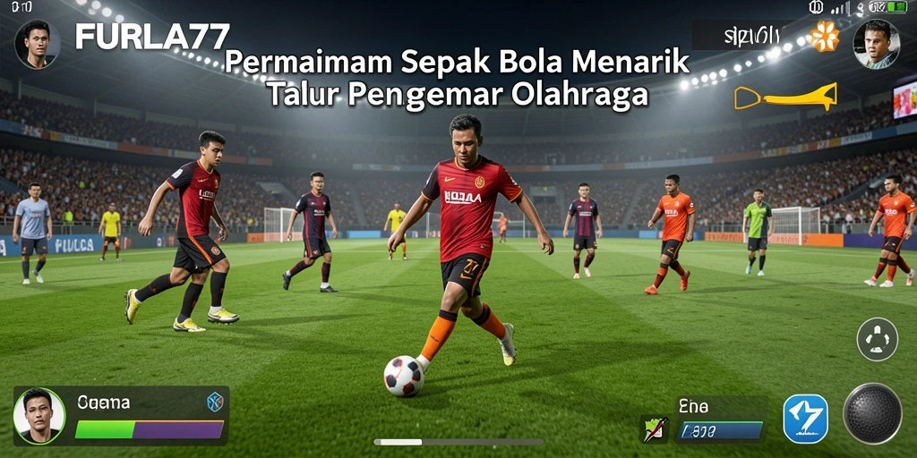 Gameplay FURLA77 yang mendebarkan dengan aksi sepak bola intens.