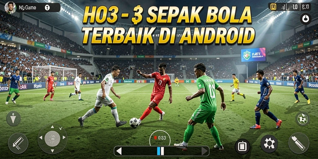 Gameplay seru H03 dengan aksi sepak bola yang mendebarkan.