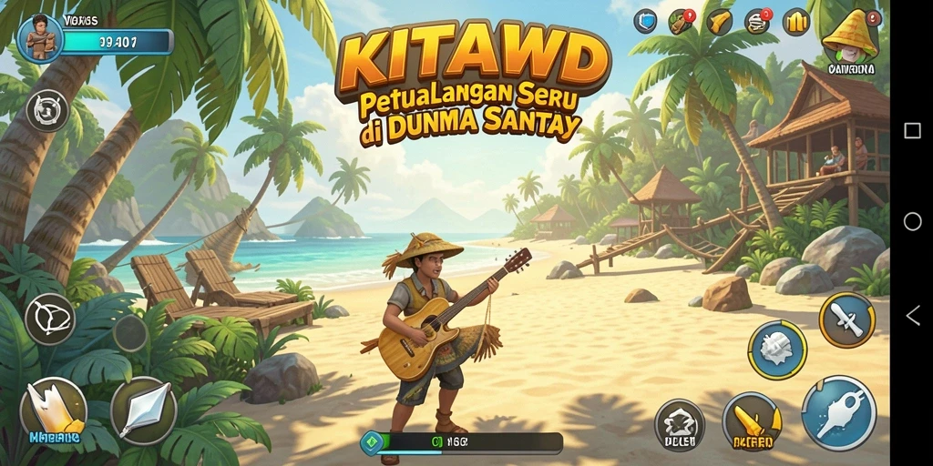 Tampilan gameplay KITAWD yang ceria dan menghibur.