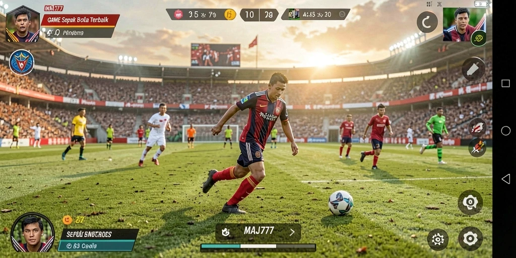 Tampilan menarik dari gameplay MAJ777 yang penuh aksi sepak bola.