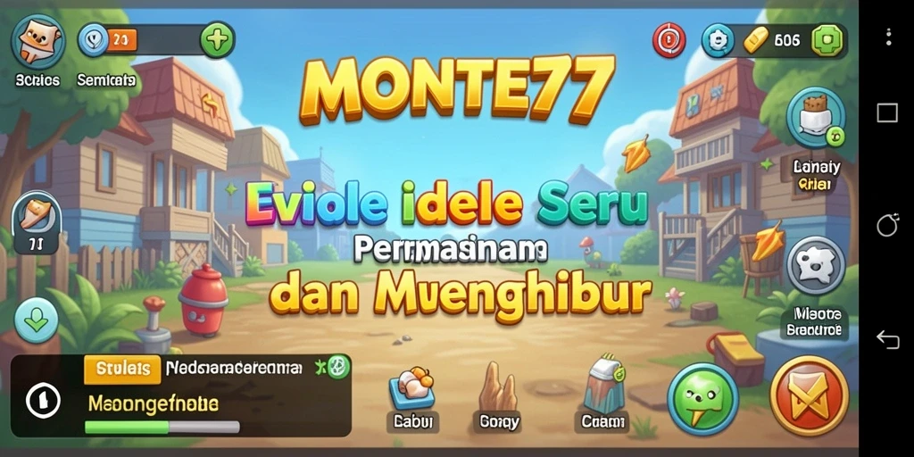 Tangkapan layar gameplay <strong>MONTE77</strong> yang menunjukkan progres karakter dalam permainan Idle.