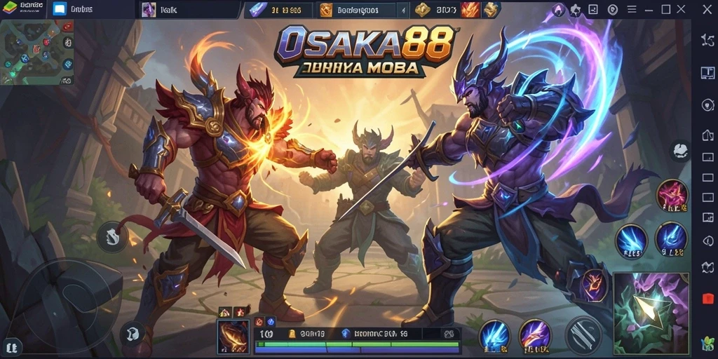 Tangkapan layar menunjukkan aksi intens gameplay MOBA OSAKA88.