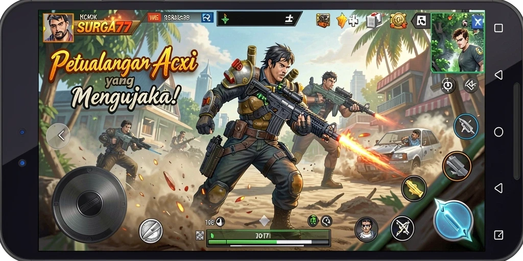 Screenshot SURGA77 menunjukkan aksi mendebarkan dalam pertempuran epik.