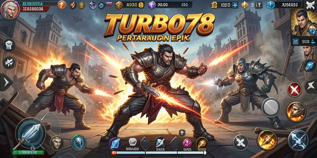Tampilan gameplay TURBO78 yang intens dan mendebarkan.
